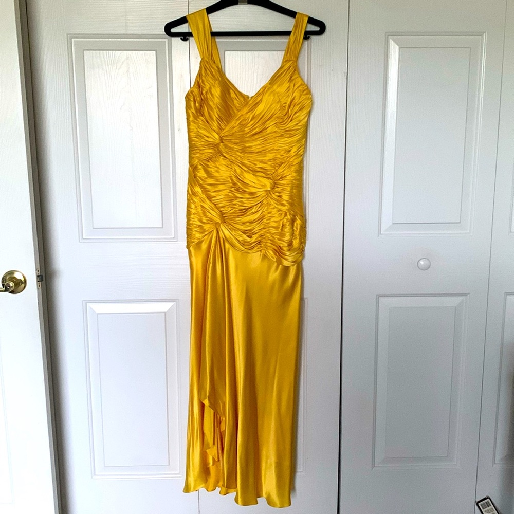 Formal Gown, Prom Dress, Yellow, Full length